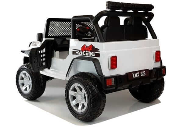White Red Jeep Toy Car 2 Seater RAF Prowler 12V 4WD Side View