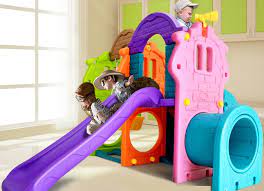 Tunnel Playhouse with Swing ,slide & Rock Climber Walln