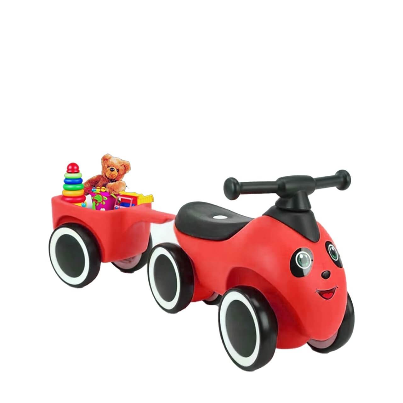Ride along  Red  Push car with trailor for toys