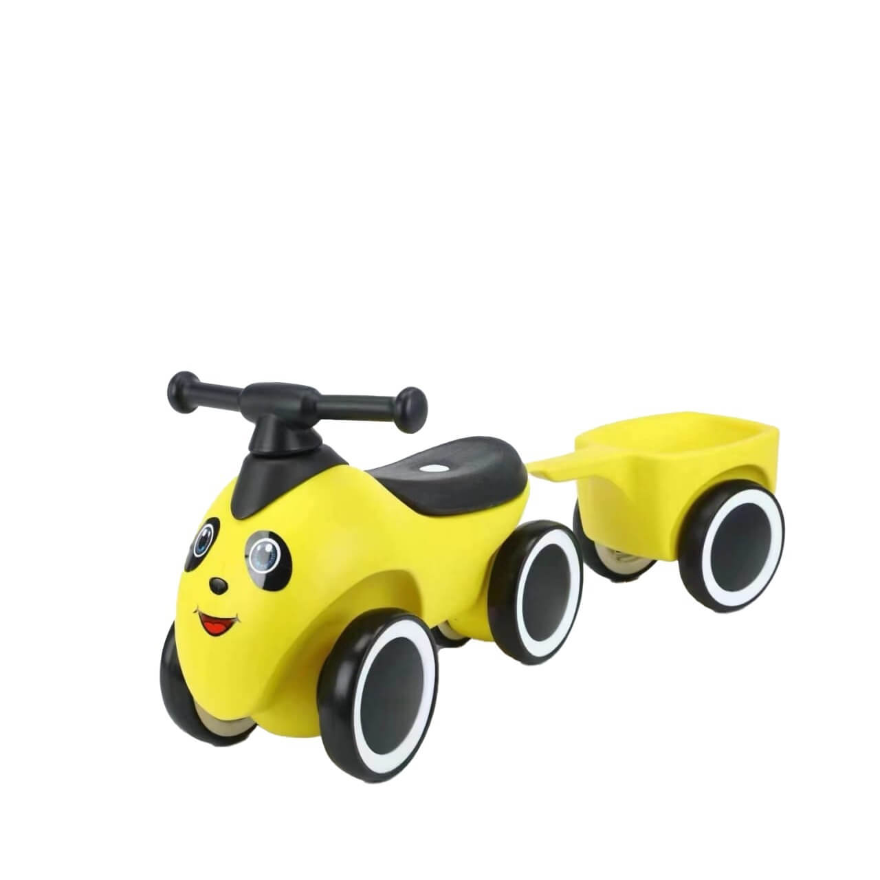 Ride along  yellow Push car with trailor for toys