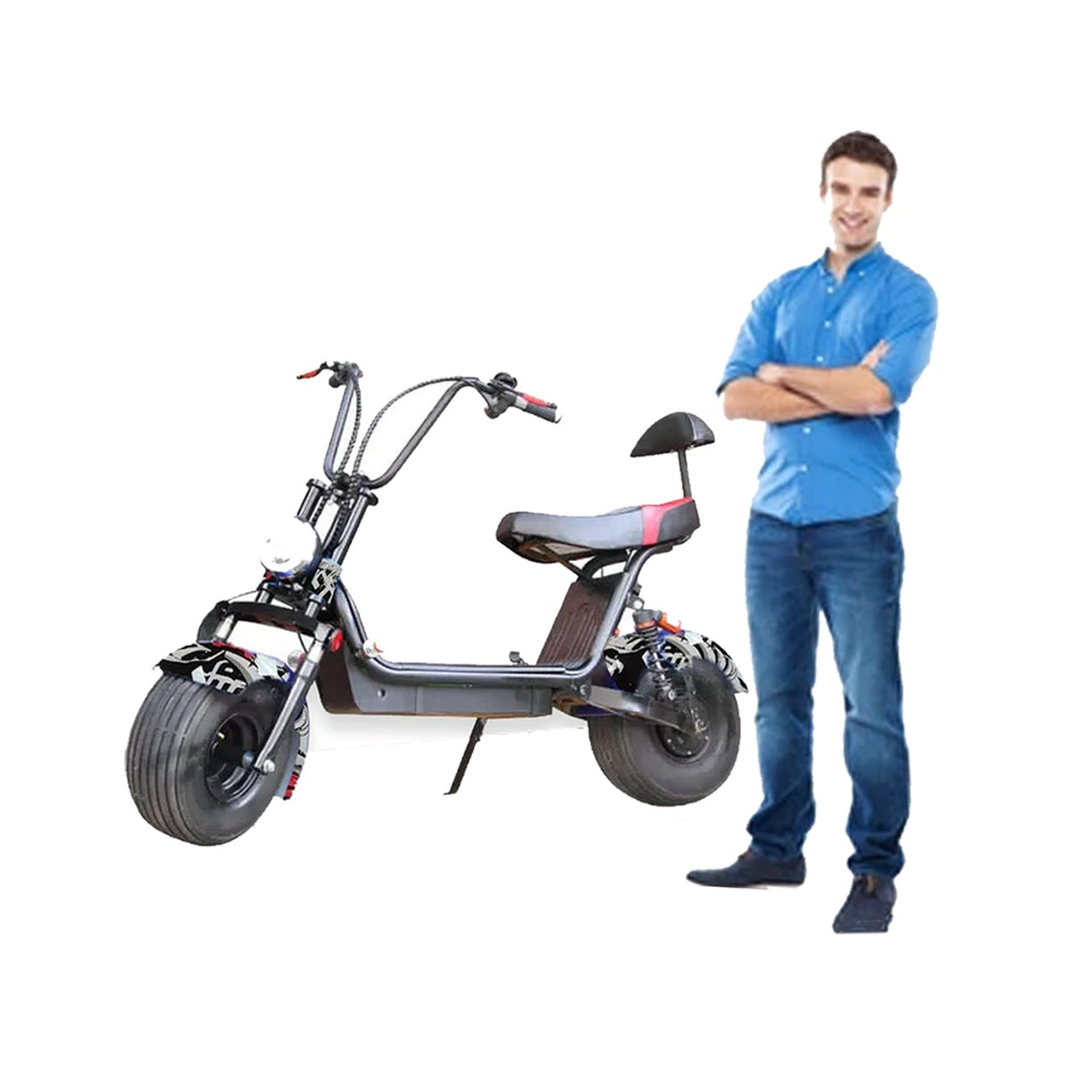 Coco Harley Fat tyre Electric scooter Medium with  Removable Battery