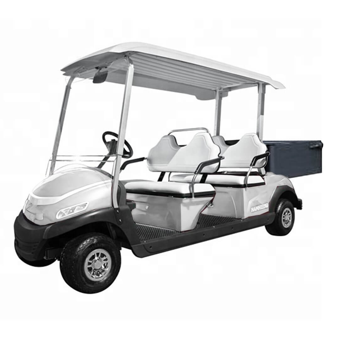 Megastar Golf club car 4 seaters electric golf cart with Cargo Box-white