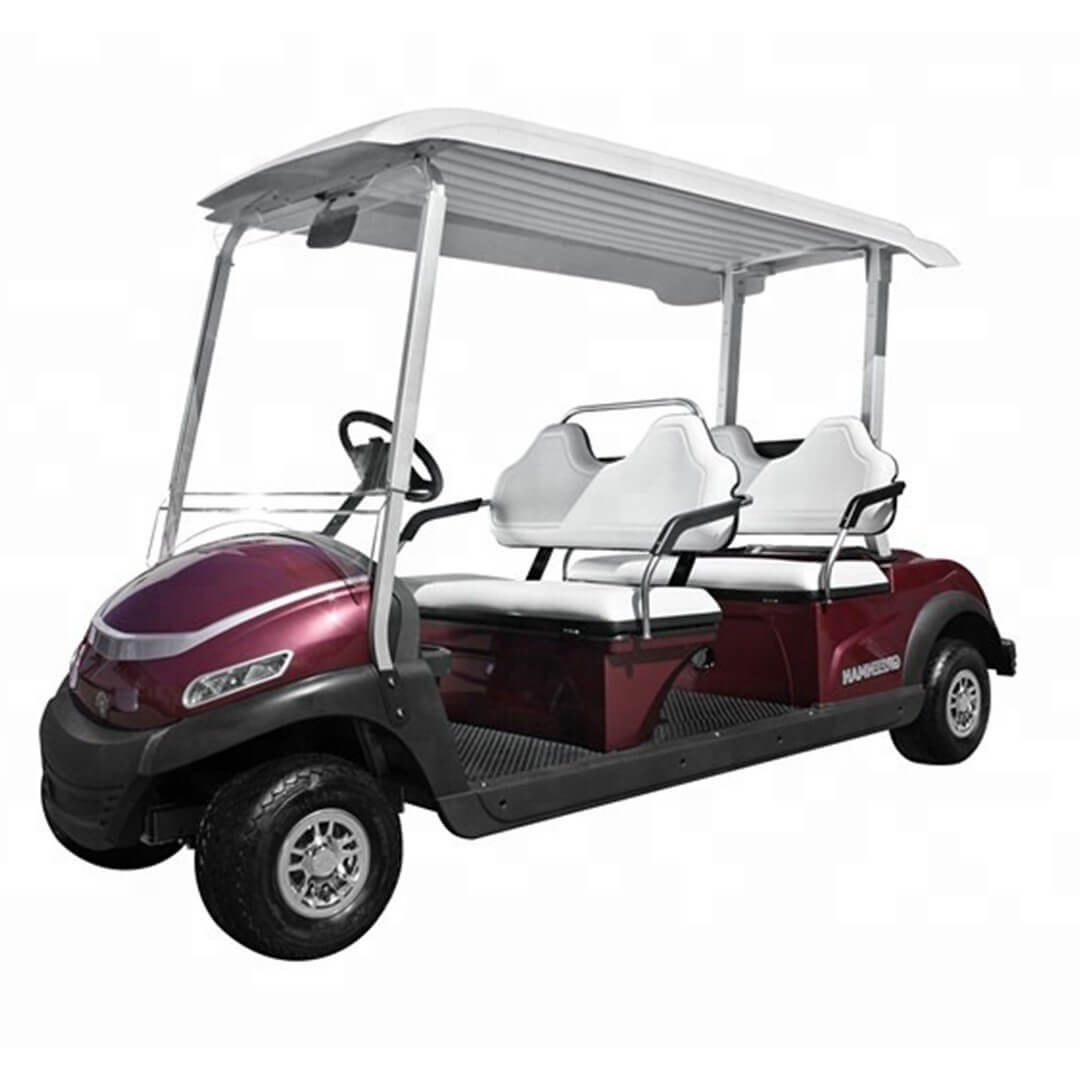 Megawheels Golf club car 4 seaters electric golf cart-Maroon