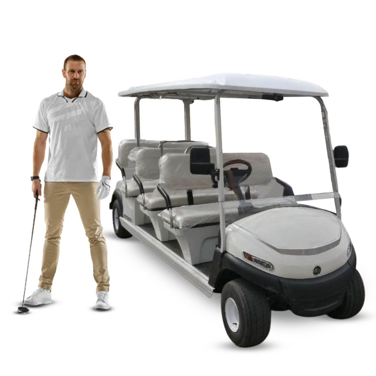 Megastar Golf club car 6 seater  electric golf cart-White