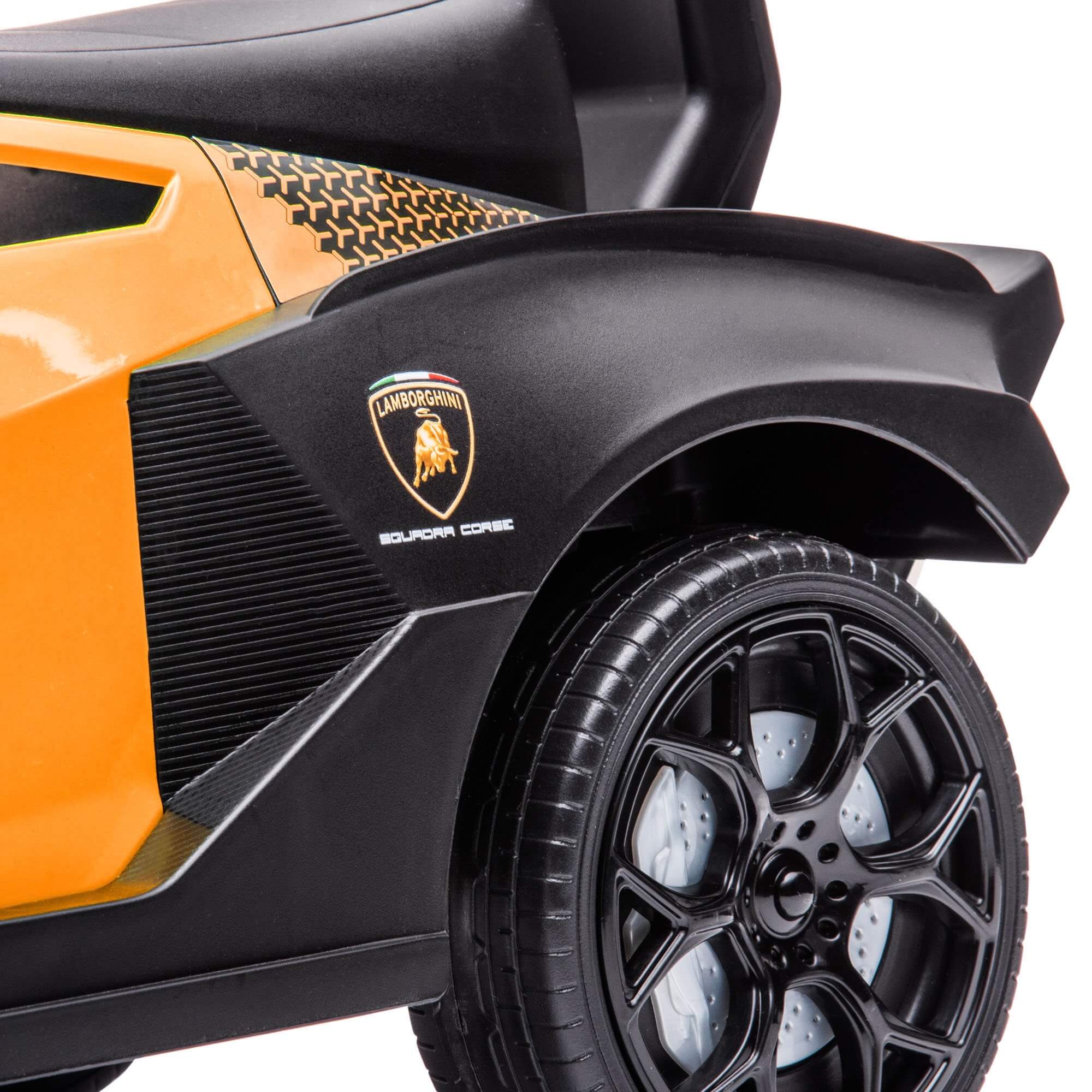 Megastar Ride on  Licensed Lamborghini Signature  Push-Along Stroller with Horn Engine Sound and Steering Wheel-Orange