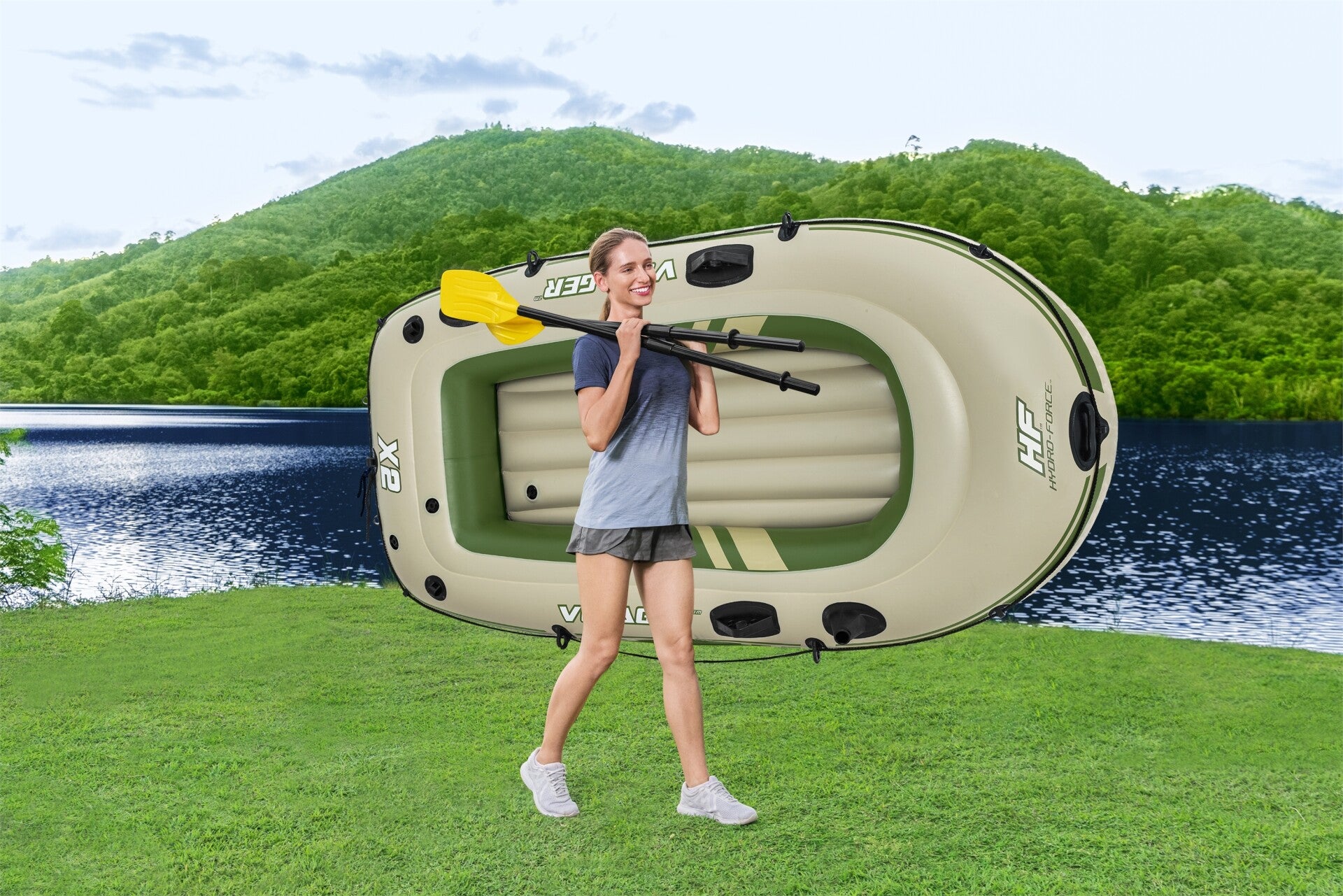 Bestway Hydro-Force Voyager X2 Inflatable Raft Set - 7'7