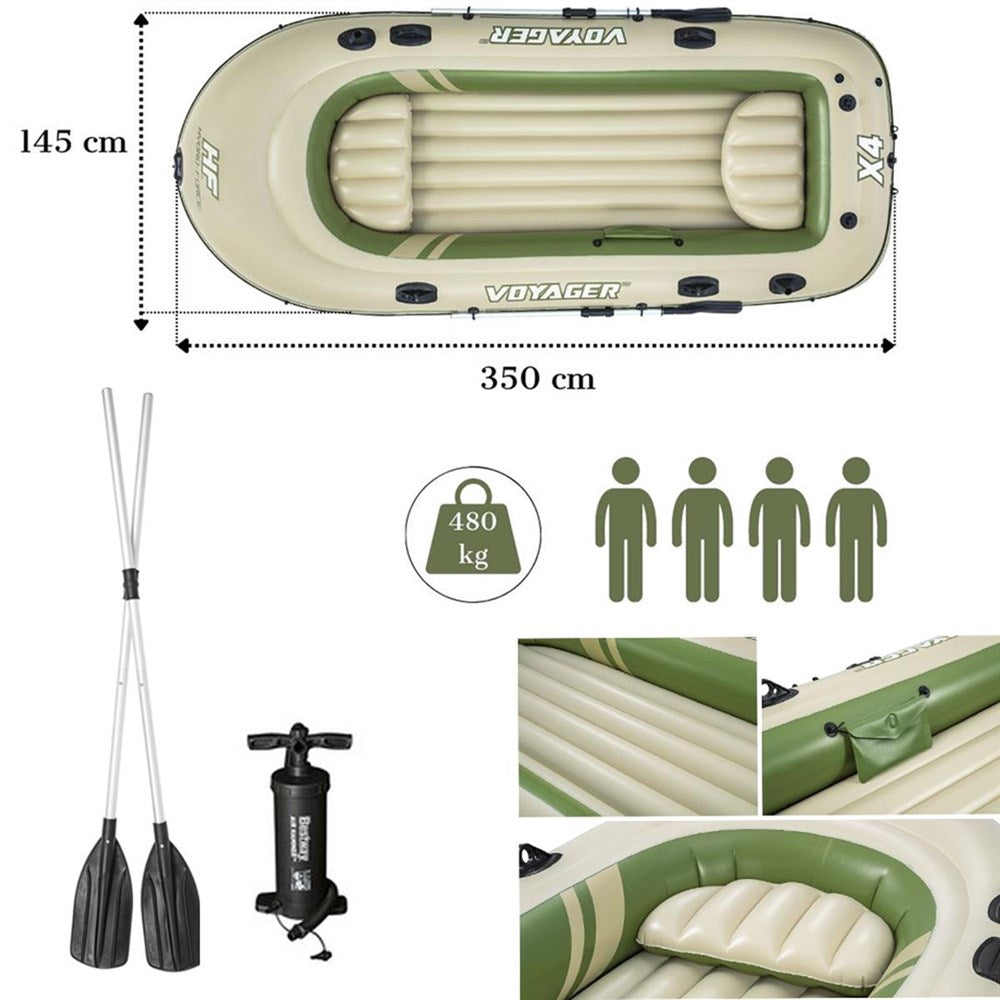 Wet Set Inflatable Raft Bestway Hydro-Force Inflatable Voyager Raft Set For 4 Persons -11'6