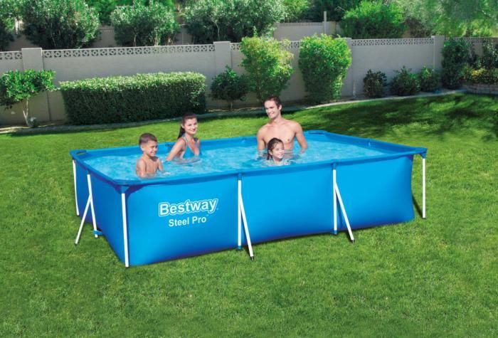 Bestway Steel Pro Rectangular Pool 3.00m x 2.01m x 66cm / 9’10” x 6’7” x 26”