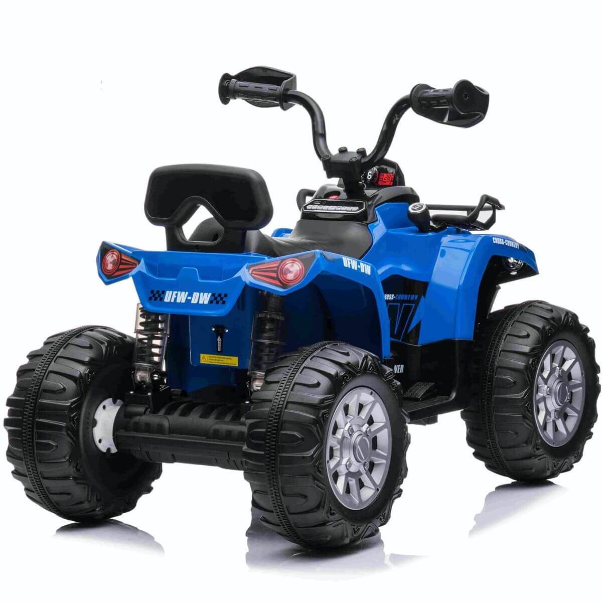 Blue Electric Ride On Kids Quad Bike With Leather Seats Mat 12V Back