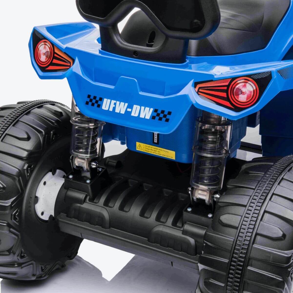Blue Electric Ride On Kids Quad Bike With Leather Seats Mat 12V Back