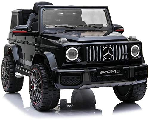 Front Look of Black Ride On Car RAF AMG G63 Sand Remote Controled for Kids 12V