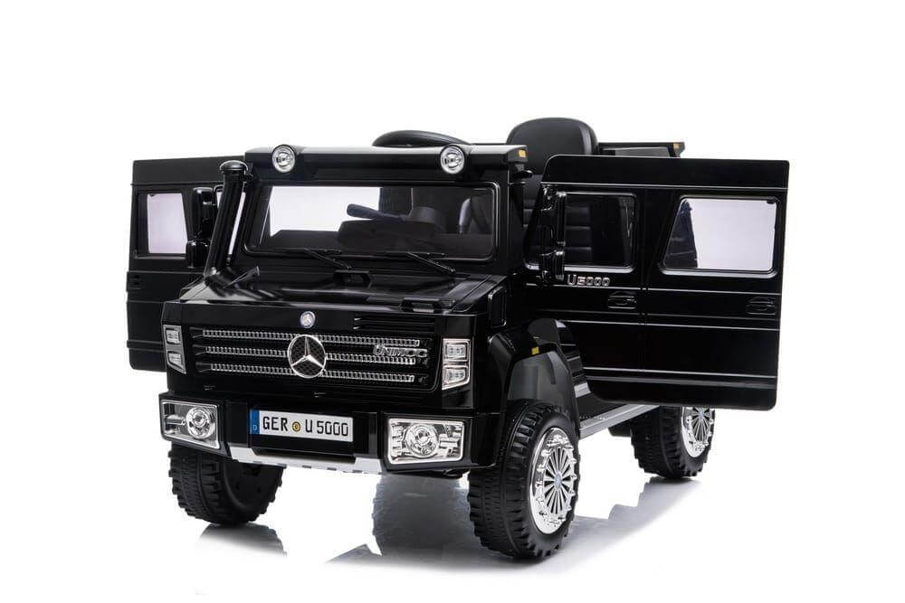 Black Licensed Electric Ride On Metallic Mercedes Unimog Militia u500 12V