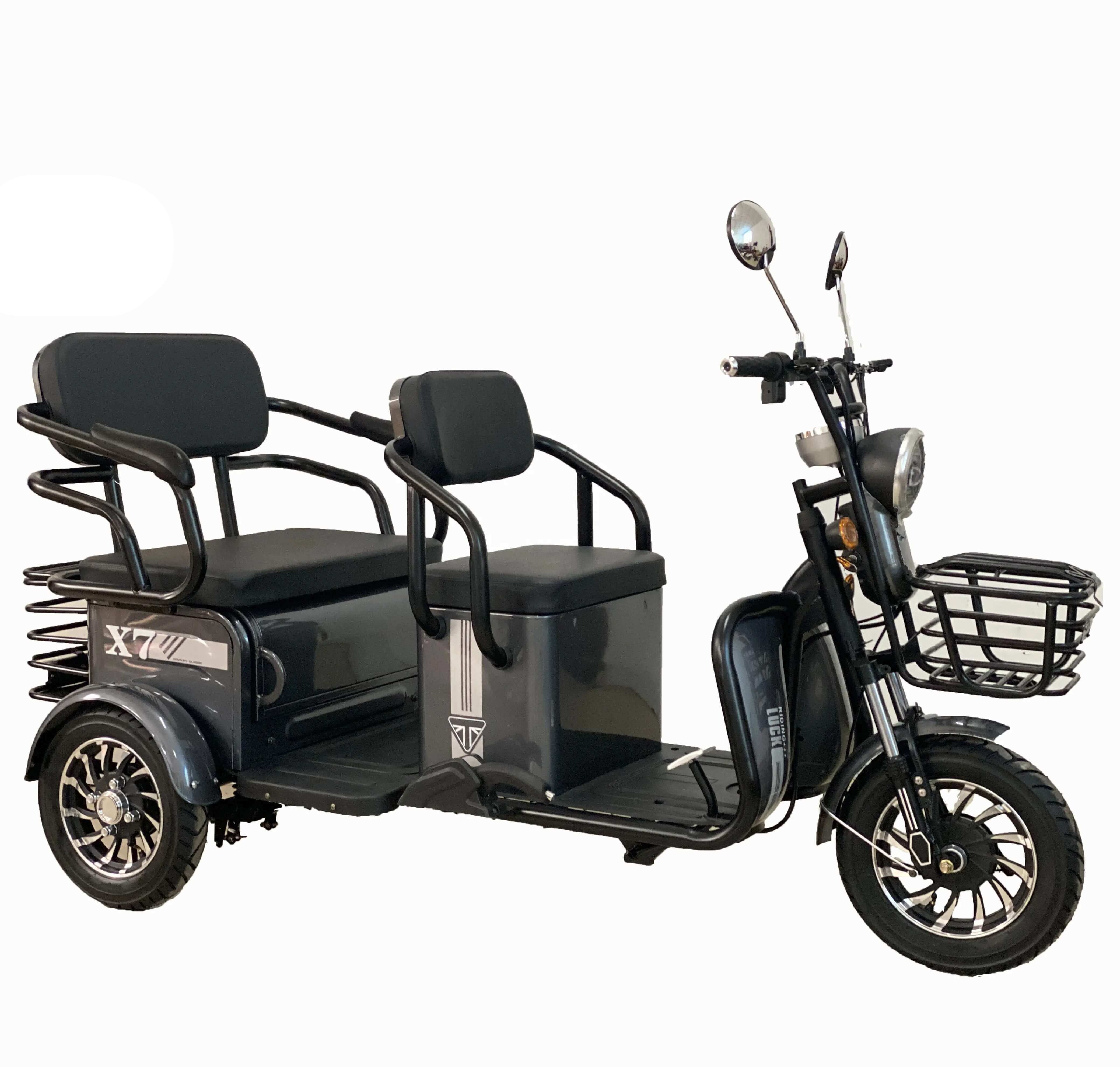 Megawheels Mobility 3 Wheel 3 passenger Electric Tricycle Scooter- black