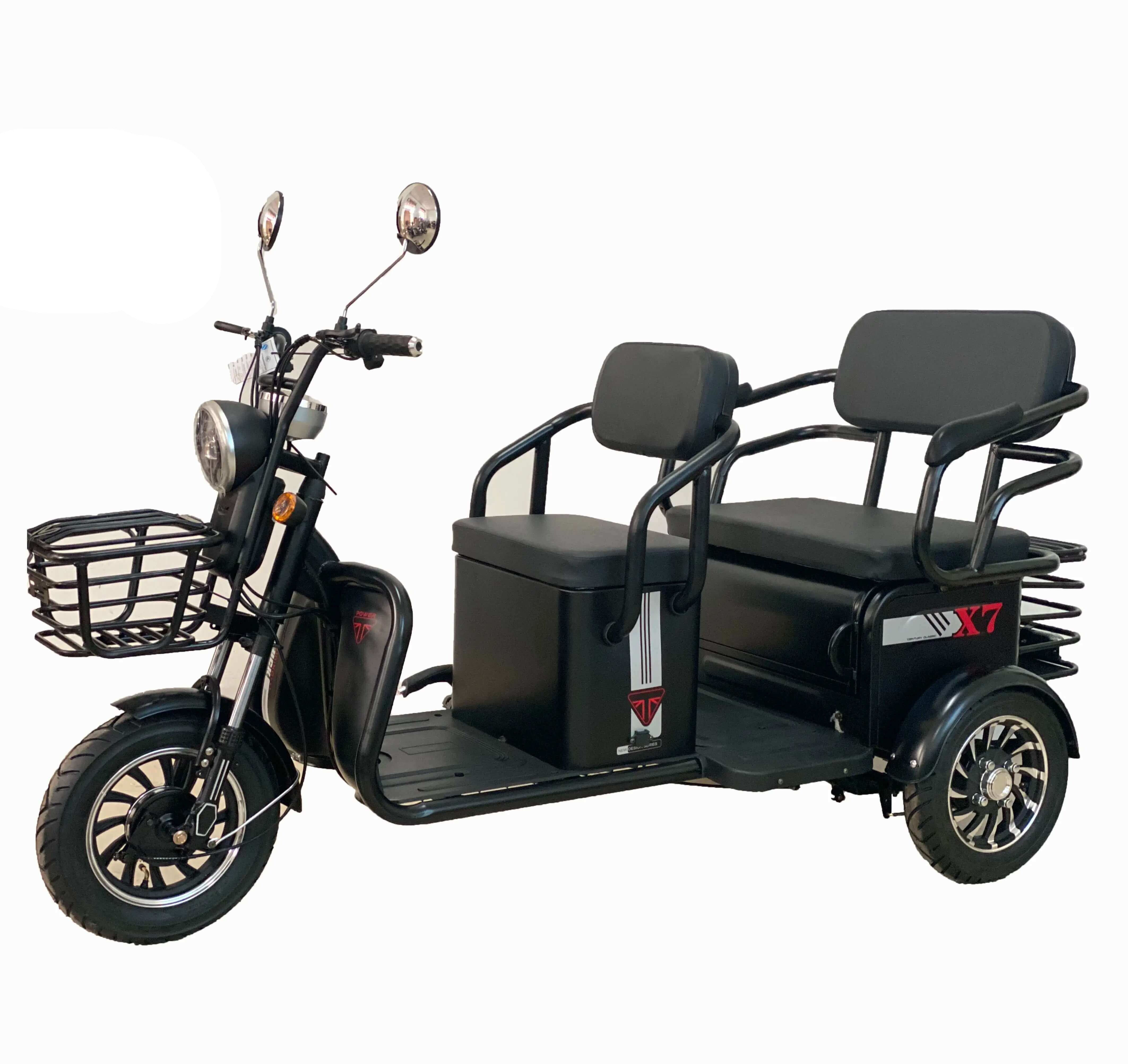 Megawheels Mobility 3 Wheel 3 passenger Electric Tricycle Scooter- black
