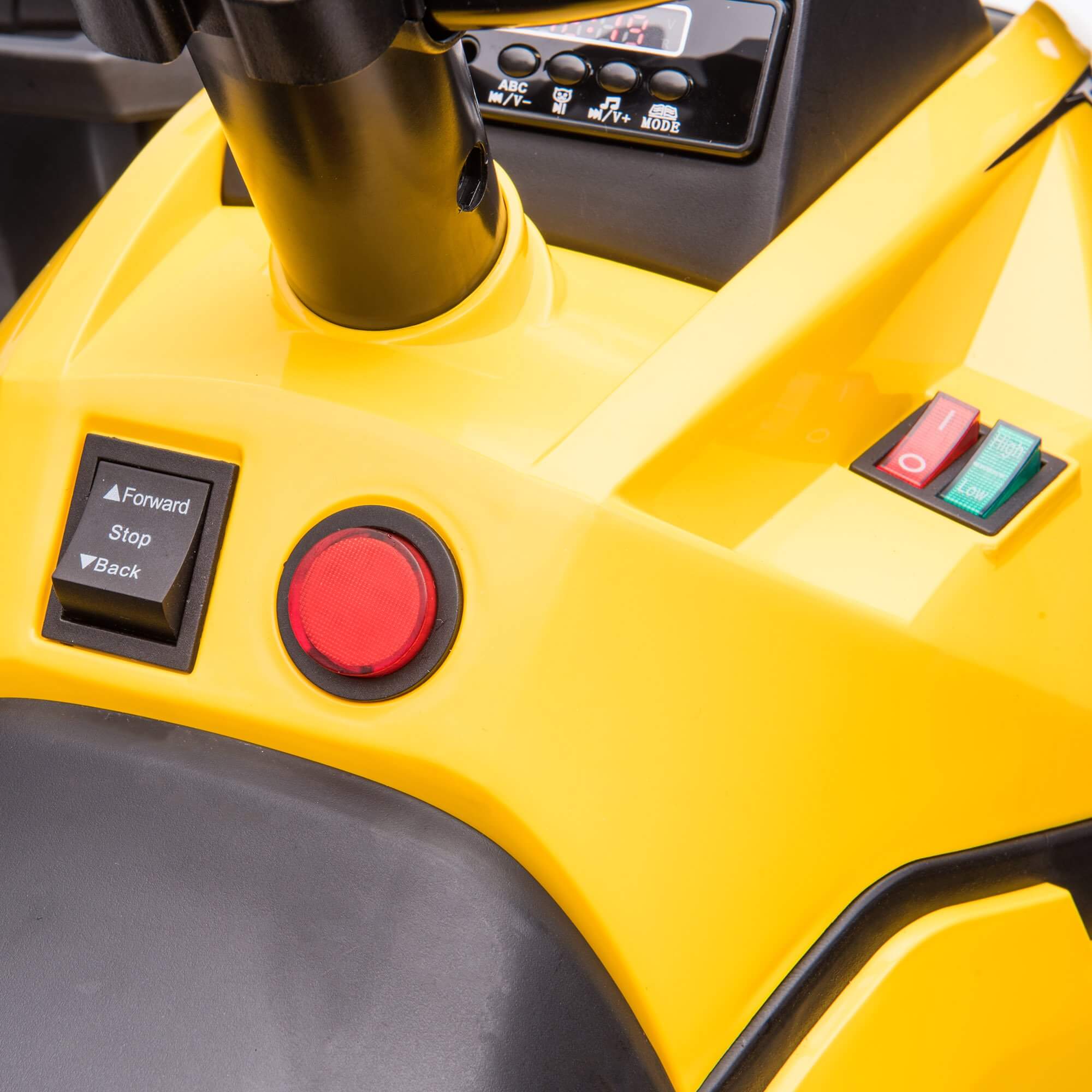 Megastar Ride on 12V Kids Battery-Powered Outlander ATV Quad with Wide Wheels & Back rest-Yellow