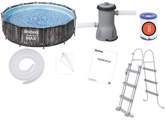 Bestway Steel Promax Pool Set with Pipe Filter Flow Clear 