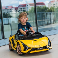 Yellow Licensed Ride on Lamborghini Prime Sian Car Battery Operated 12V