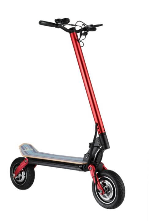 The Speedy Red Foldable 1500w 48v Electric Scooter side view
