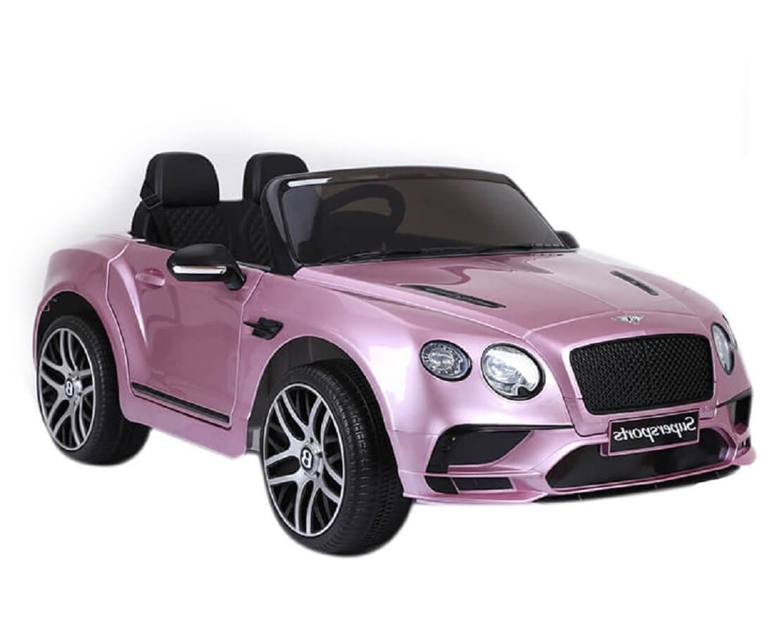 Pink Electric Ride On Bentley Super Sports Car For kids 12V Side View