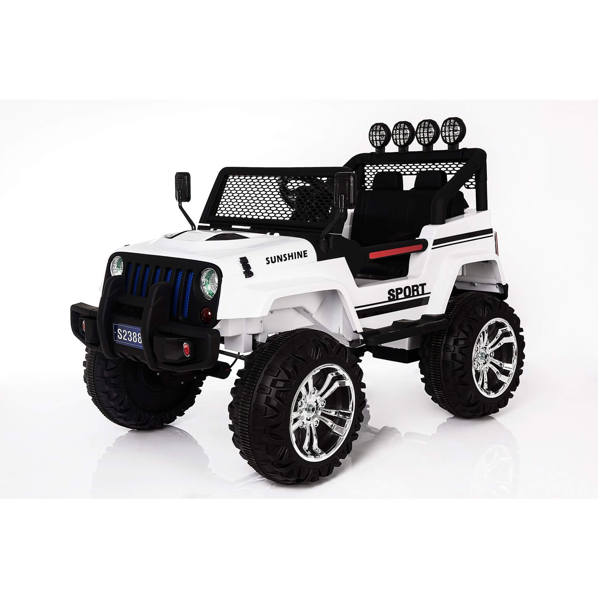 White Ride on SUV Wrangler Style 2-Seats Jeep For kids 12V