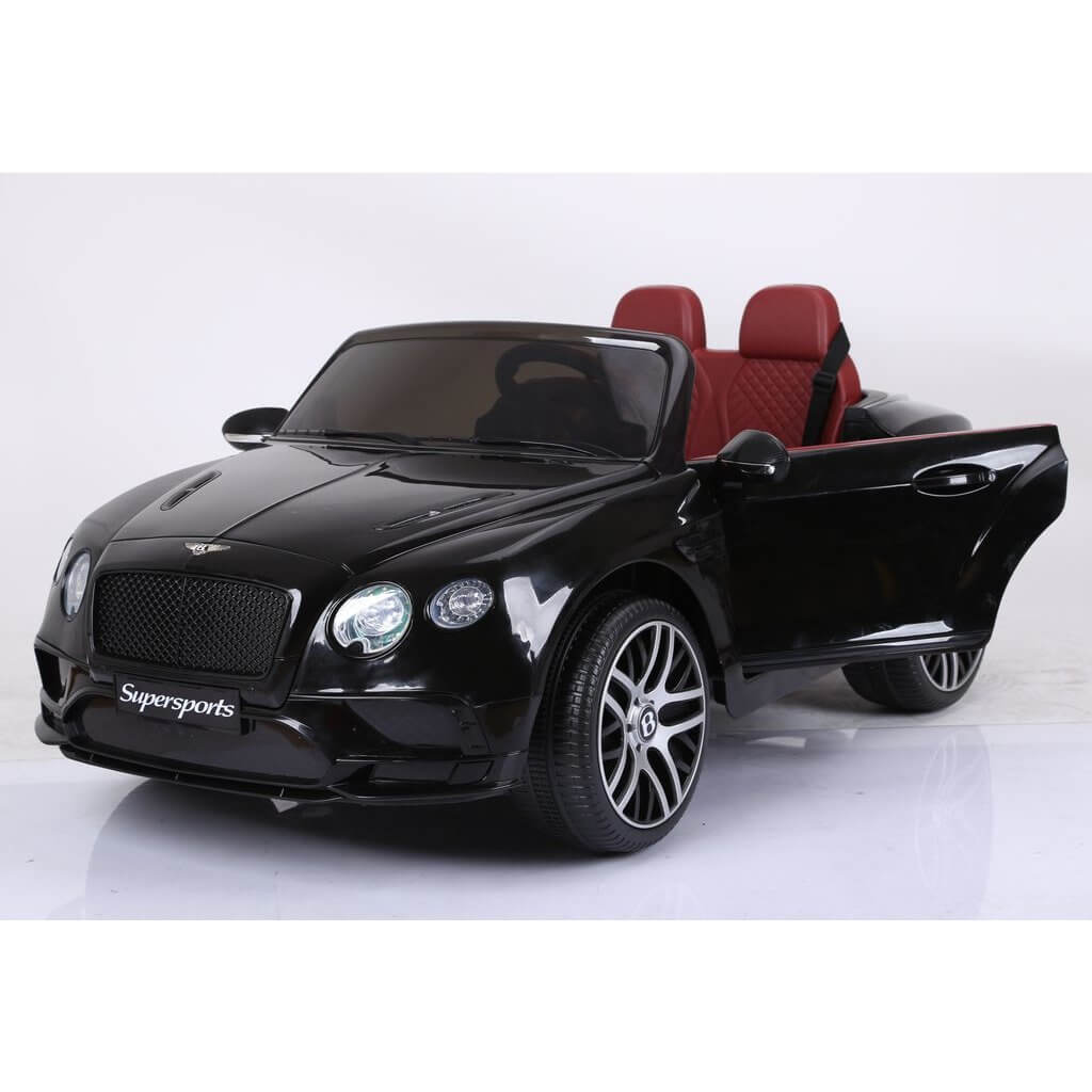 Black Electric Ride On Bentley Super Sports Car For kids 12V Open Door 