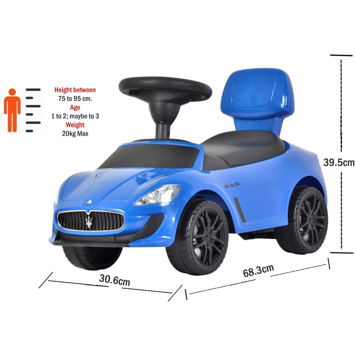 Ride on Rafplay Licensed Maserati Fiery push On car - rafplay