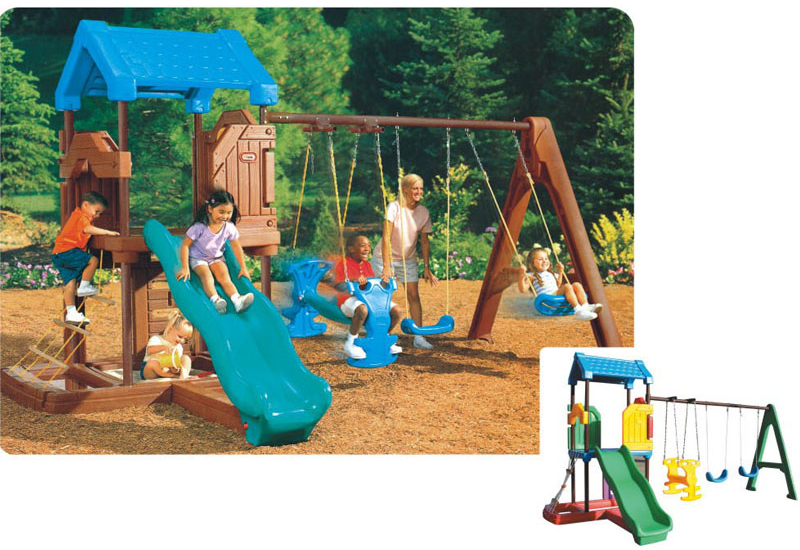 Kids Adventurous Slide And Swings Set