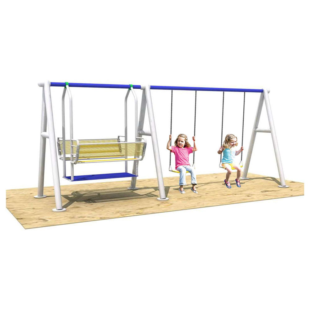 Playful 2 Swing & Dual Swings Metal Playsets For Kids
