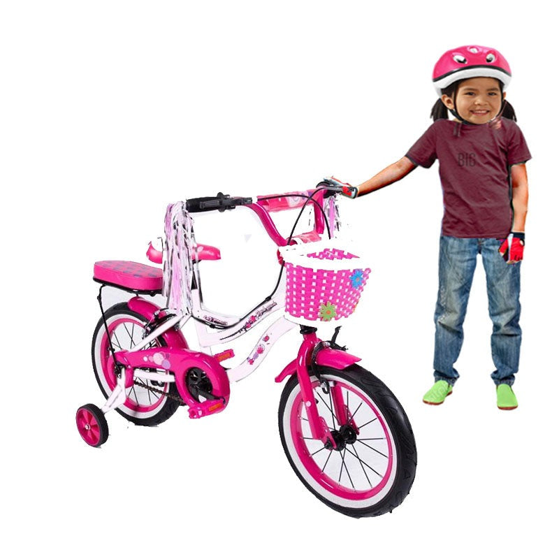 14 inch Girls  BICYCLE WITH BASKET And back cushion
