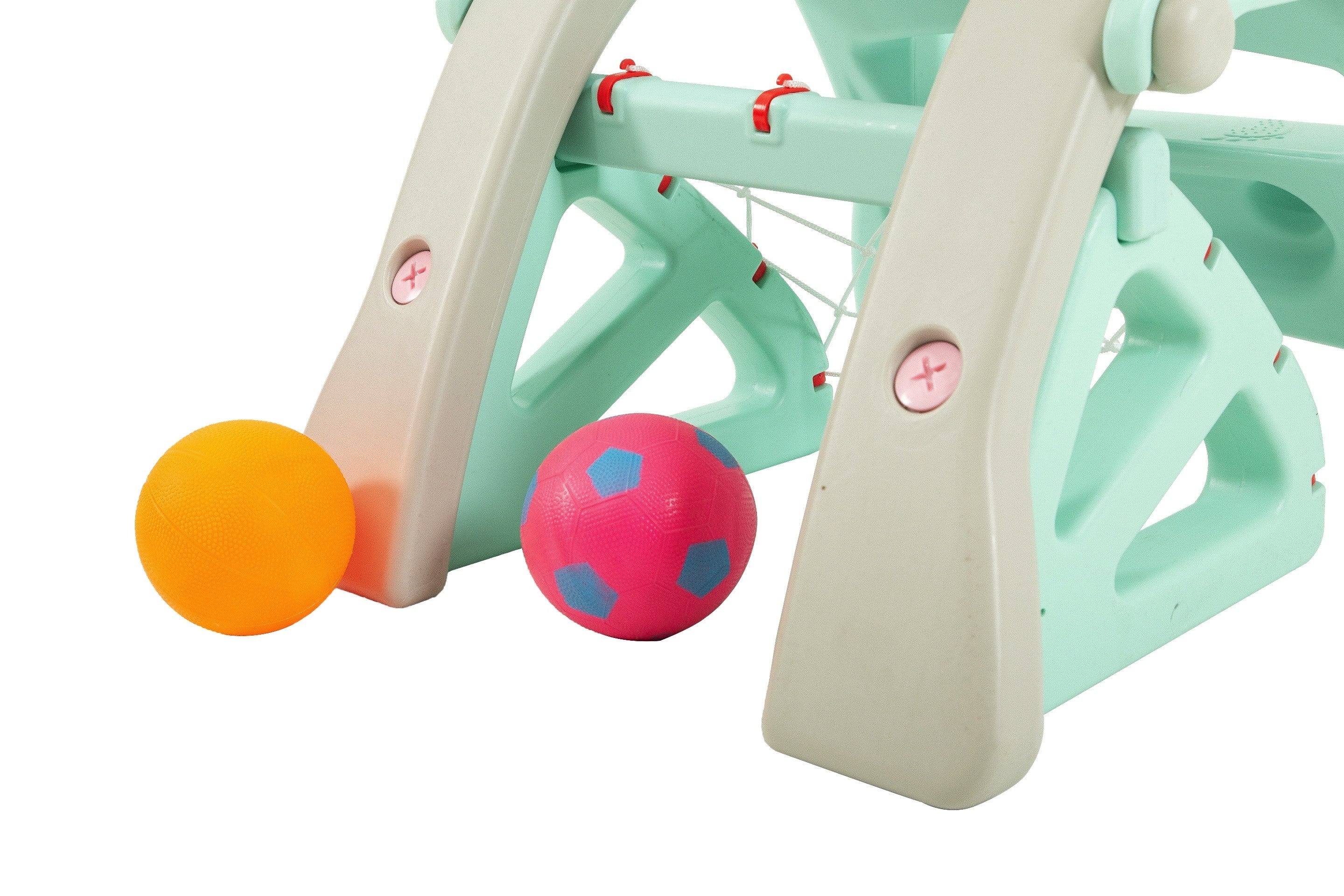Megastar 3 in 1 kids slide with football & basketball playnets Balls