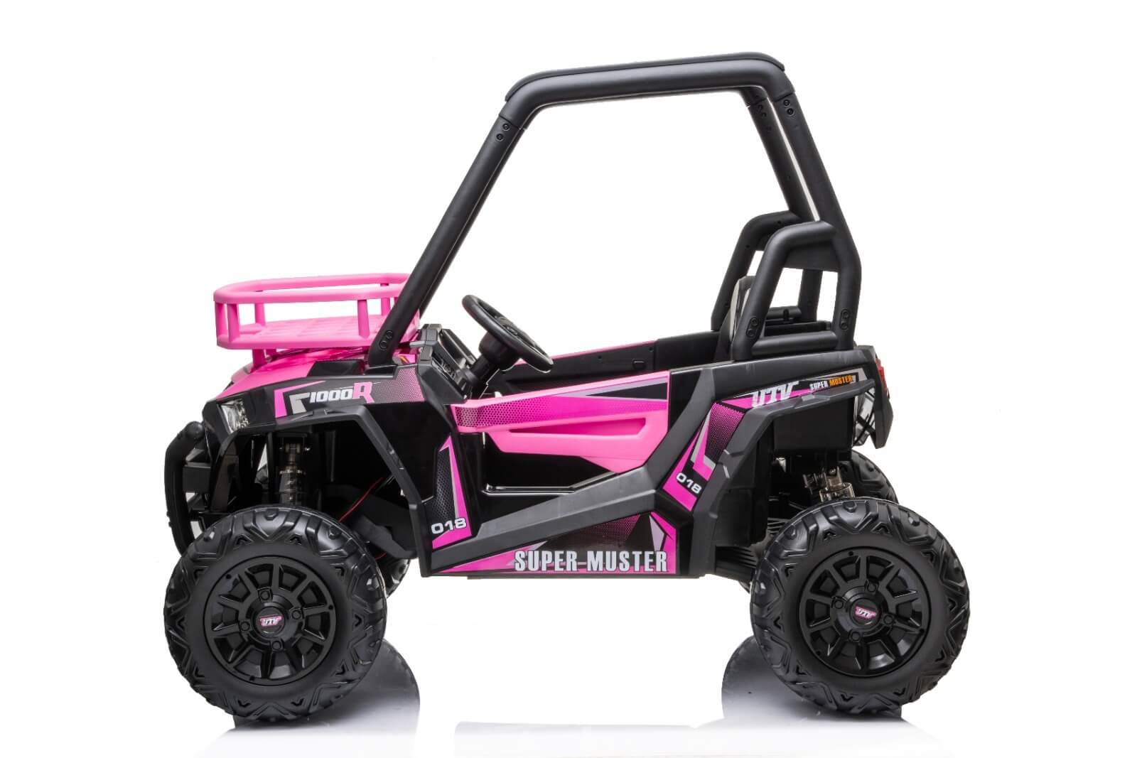 Pink Ride on SUV RZR 1000 Trail Sand Two seater Buggy for Kids 12V Side View