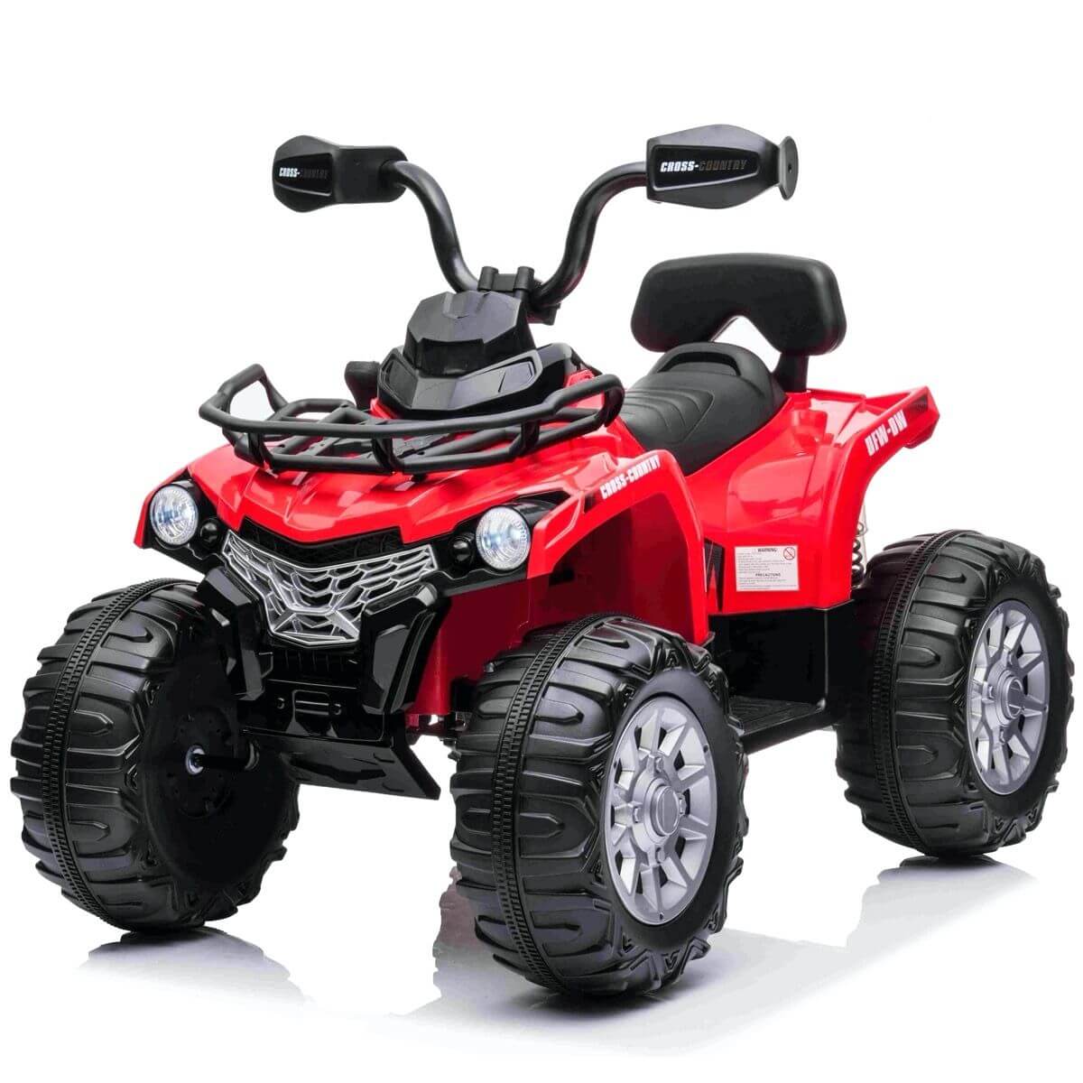 Red Electric Ride On Kids Quad Bike With Leather Seats Mat 12V