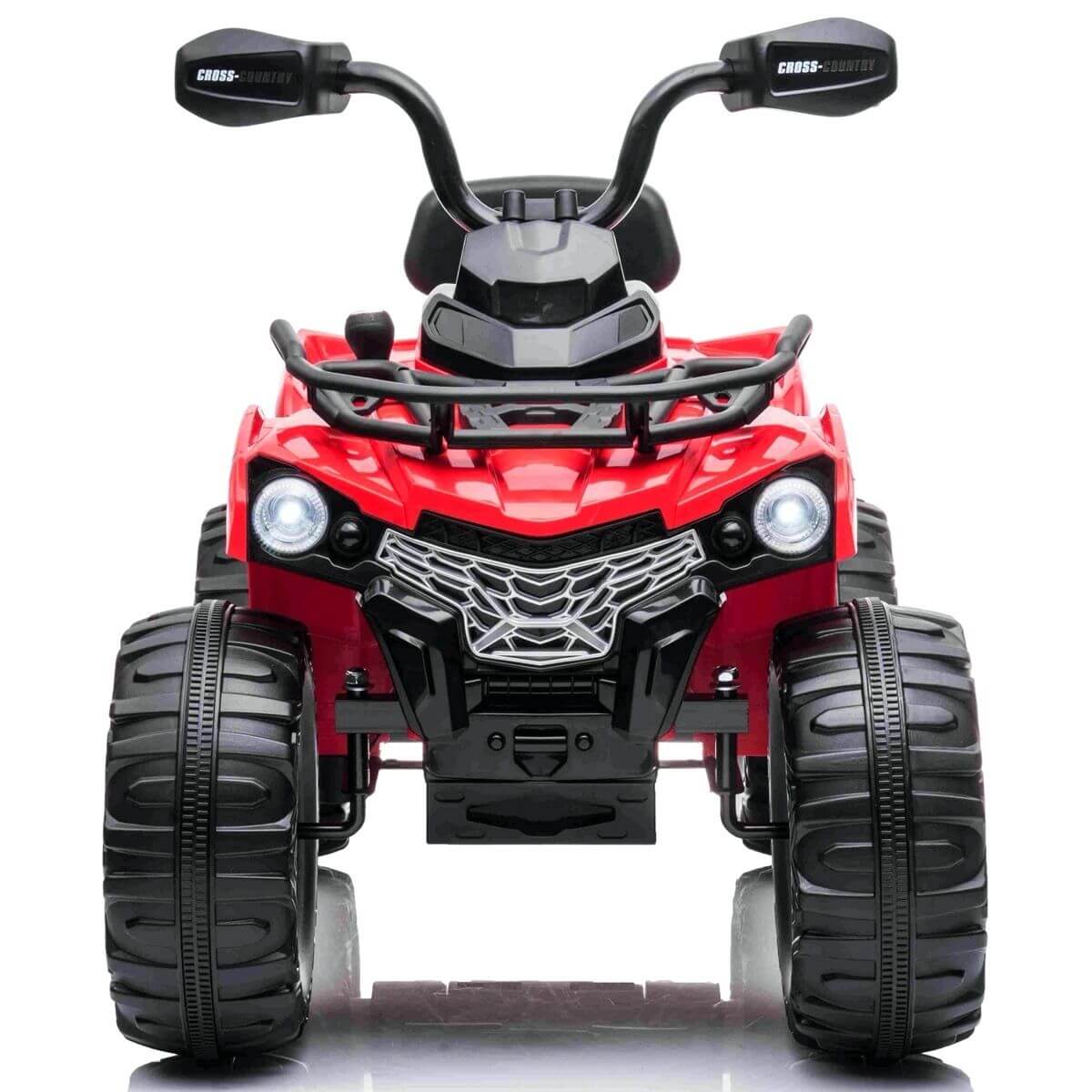 Red Electric Ride On Kids Quad Bike With Leather Seats Mat 12V Front