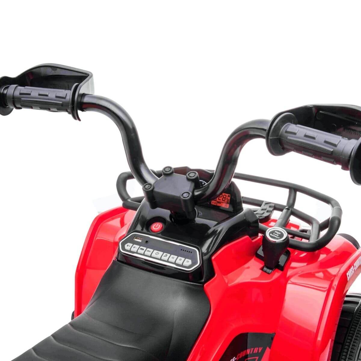 Red Electric Ride On Kids Quad Bike With Leather Seats Mat 12V Handle