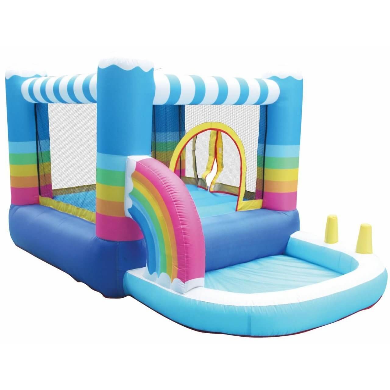 Megastar Inflatable Rainbow Bounce House with Built-In Ball Pit - - Multi Color - MGA STAR MARKETING
