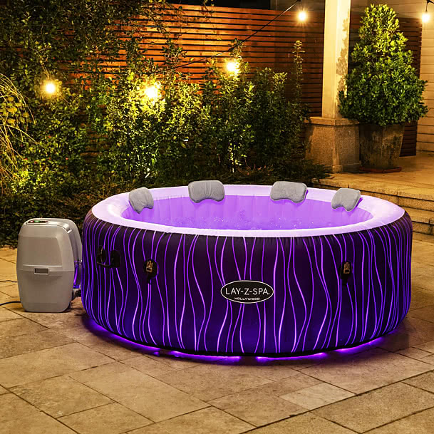 Bestway Hollywood Laz-y-spa inflatable hot tub with Led lights 4p
