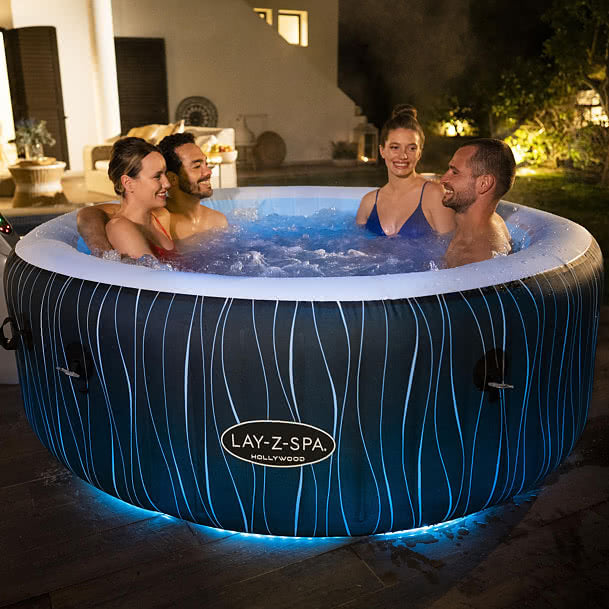Bestway Hollywood Laz-y-spa inflatable hot tub with Led lights 4p