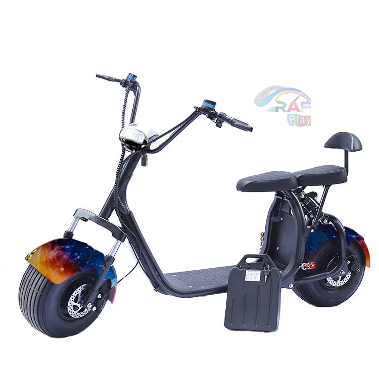 COCO HARLEY STATION SCOOTER WITH 60 V  REMOVABLE BATTERY - GRAFFITI - Rafplay | Adults Electric Scooter - MGA STAR MARKETING 